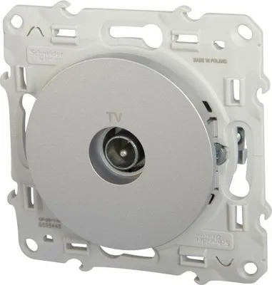 Image de Prise Tv Odace, Gris Aluminium