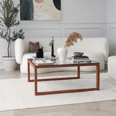 Produktbild von Skye Decor, Via, Couchtisch, Hölzern, 100 % gehärtetes Glas, 90 x 90 x 40 cm