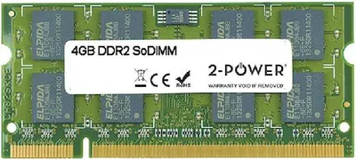 Zdjęcie produktu dla 2-Power MEM4303A, 4 GB, 1 x 4 GB, DDR2, 800 MHz, 200-pin SO-DIMM, Zielony