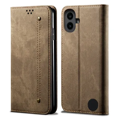 Obrázek produktu pro Pouzdro pro Nothing CMF Phone 1, Kožené Peněženkové Pouzdro s Magnetickým Uzavíráním a Stojánkem Khaki