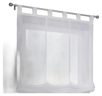 Produktbild von Deco4Me Schlaufenrollo Leinenoptik ohne Bohren – Weiß, 45 x 140 cm
