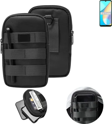 Produktbild von K-S-Trade Holster Gürtel Tasche kompatibel mit Blackview OSCAL C20 Pro Handy Tasche Schutz Hülle dunkel-grau viele Fächer, 1x