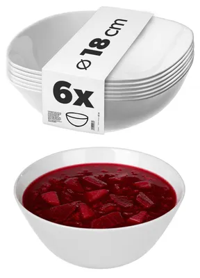 Produktbild von KADAX Glas Salatschüssel 18cm Weiß 6 Stk.