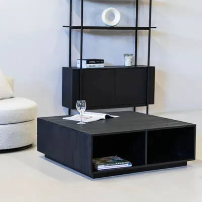 Produktbild von Couchtisch Quadratisch - Schwarz - Mango-Holz - 100cm - Tisch Diede - Giga Meubel