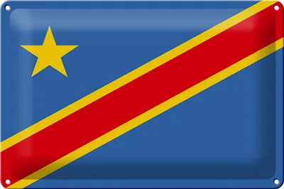 Produktbild von Blechschild Flagge DR Kongo 30x20cm Flag democratic Congo