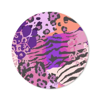Produktbild von MuchoWow® Mauspad Mousepad Tiere - Pantherdruck - Rosa 50x50 cm - Mousepads - Maus Mat - Pad - Mausunterlage - Vinyl