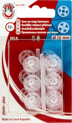 Produktbild von Druckknopf zum Annähen - 13 mm - Transparent