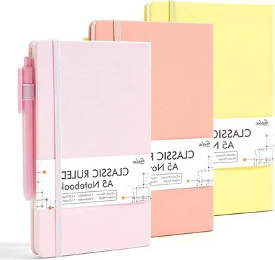 Produktbild von Büro- und Schulnotizbuch - Schwarz - 3 Stück - Hartcover - A5