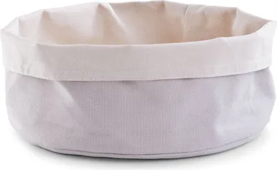 Produktbild von Zeller Brotbeutel, rund, Baumwolle, grau/créme Ø25x13