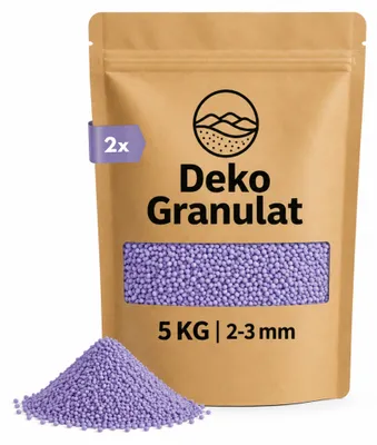 Imagen del producto de Granulado decorativo lila, diámetro de 2 a 3 mm, ideal para decorar jarrones, vasos y otros objetos