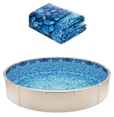 Immagine prodotto di Liner rotondo per piscine VEVOR, diametro 732x147 cm, liner vinilico sovrapposto, resistente all'usura, per piscine fuori terra con pareti alte 54"