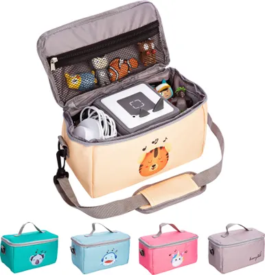 Produktbild von bunnyboo Tasche für Toniebox Musikwürfel Figuren mit extra Fach für Tonies Hörfigure - Orange