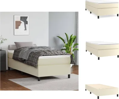 Immagine prodotto di vidaXL Letto a molle insacchettate crema 90x190 cm in Pelle finta - Letti & strutture letto