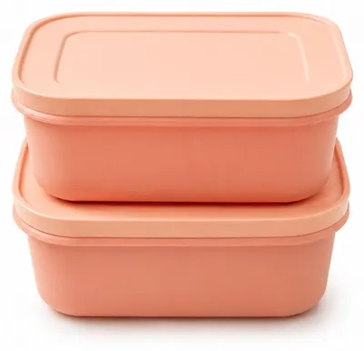 Produktbild von TUPPERWARE Gefrier-Behälter 450 ml (2) rosa flach Eis-Kristall Eiskristall