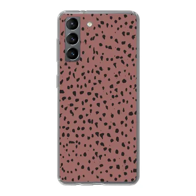 Produktbild von MuchoWow® Handyhülle Schutzhülle Hülle für Samsung Galaxy S21 Polka dots - Muster - Schwarz Silikon Softcase Handy Hülle - Softcase