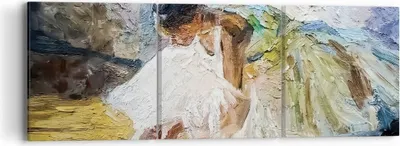 Produktbild von Bild auf Leinwand - Leinwandbild - 3 Teile - Ballerina Mädchen Öl - 90x30cm - Wand Bild - Wanddeko - Wandbilder - Leinwanddruck - Bilder - Wanddekoration - Leinwand bilder - Wandbild - CA90x30-4756