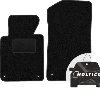 Immagine prodotto di moto-MOLTICO Tappetini anteriori per auto Velours Tappetini neri per auto Set 2 pezzi adatto per BMW Serie 3 E46 Cabrio 2000-2007