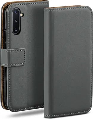Produktbild von moex® Book Case kompatibel mit Samsung Galaxy Note10 - Hülle 360 Grad klappbar, Dunkelgrau