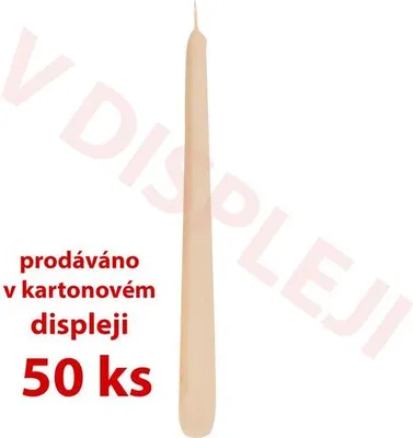 Obrázek produktu pro Svíčka Kónická Displ.50 Ks,18,5X2,3Cm Paraf.růžová
