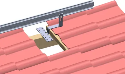 Produktbild von Solar Balkonsolar Ziegeldach Montage Set für 1  Modul Dachmontage PV Modul Befestigung