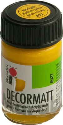 Produktbild von Marabu 1401 39 021 Decormatt Acryl, Mittelgelb 021, 15 ml