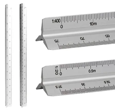 Imagen del producto de Regla triangular de aluminio, 30 cm