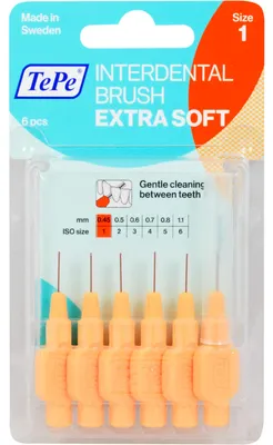 Image de TePe Brosses à dents interdentaires extra-douces 0.45mm orange vif, 6 pcs