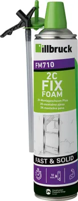 Produktbild von ILLBRUCK 2K-Montageschaum FM710 400 ml B2 grün mit Einweghandschuhen