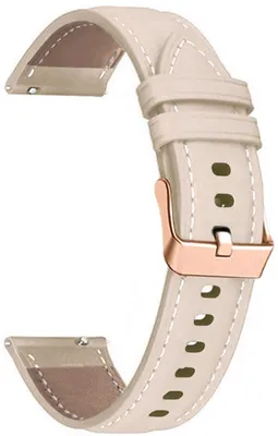 Produktbild von Jumada's - Lederarmband - passend für Garmin Venu 2s / Venu 3s / Vivoactive 4s / Forerunner 255s / 265s - Huawei Watch GT 5 Pro - 42mm / GT 5 / GT 4 - 41mm - Beige
