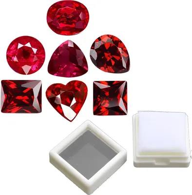 Image de Rubis Cambodge ensemble de 7 pièces Taille de carat 7x7mm Excellent pouvoir de coupe pays d'origine
