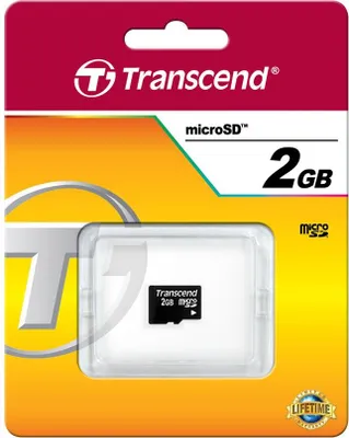 Produktbild von Transcend TS2GUSDC, 2 GB, MicroSD, NAND, 20 MB/s, 13 MB/s, Schwarz