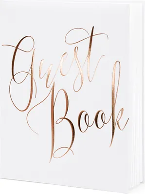 Produktbild von PartyDeco Gästebuch, 22 Seiten, Hardcover, Gold, Weiß, 200 mm, 245 mm