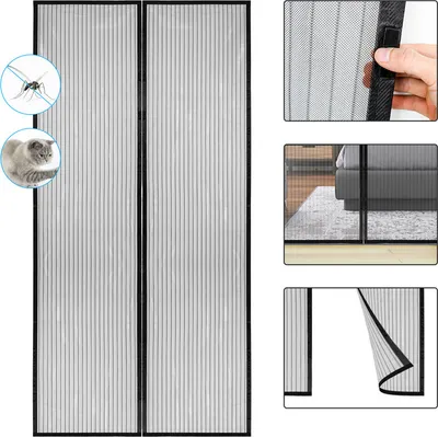 Image de Jopassy Moustiquaire magnétique Porte 100 x 220 cm Moustiquaire de balcon Moustiquaire sans perçage