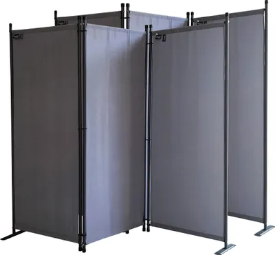 Produktbild von 2 Stück Paravent 3 Teilig 165 x 220 cm Grau - Garten & Balkon Sichtschutz Stellwand Innen & Außen - Raumteiler Trennwand Faltbar Blickdicht & Wetterfest