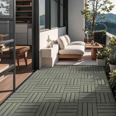 Produktbild von WPC Klickfliesen BAVARO PREMIUM - Antik 10 m² - Holzoptik | Terrassenfliesen