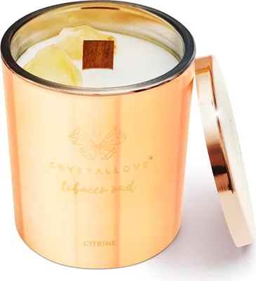 Obrázok produktu pre Sójová sviečka CRYSTALLOVE s citrónom - tabakový oud, 400 g