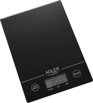 Immagine prodotto di Camry Adler AD 3138 b, Bilancia da cucina meccanica, 5 kg, 1 g, nera, piano di lavoro, rettangolare