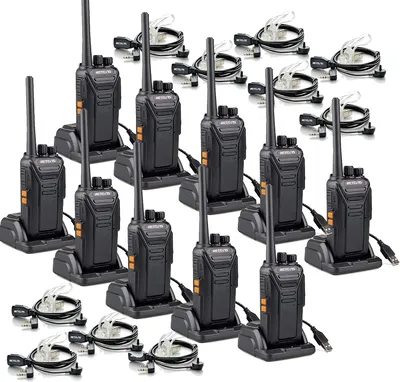 Produktbild von Retevis RT27 Vysielačky s náhlavnou súpravou, vysielačka PMR446 s USB nabíjacou kolískou, 16 kanálov CTCSS/DCS, DCS šifrovanie, VOX, rádiá pre bezpečnostné služby, školy, staveniská, supermarkety (10s)