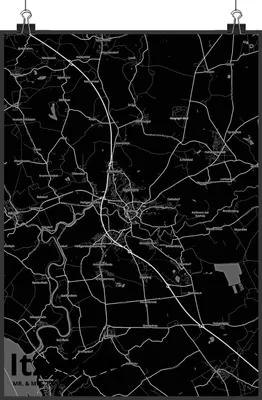 Produktbild von Mr. & Mrs. Panda Bild Itzehoe DIN A3 - Geschenk, Wandbild, Stadt Dorf Karte Landkarte Map Stadtplan, wanddeko, drucke, Plakat, Wanddekoration