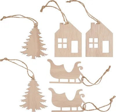 Produktbild von VBS Holz-Anhänger "Wintermotive", 6 Stück