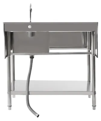 Immagine prodotto di Lavello – Lavandino – Lavello da cucina – Lavello freestanding – Acciaio inossidabile – 100x60x80 cm