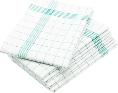 Produktbild von 5er Pack Geschirrtücher, 50x70 cm, 50% Baumwolle,, 50% Leinen, grün weiß