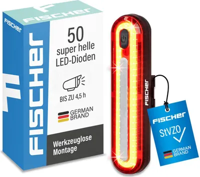 Produktbild von FISCHER Batterie LED/USB Rückleuchte Stab mit Universalhalterung