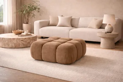 Produktbild von Kaiser Möbel Hocker Modularer, Veloursstoff Salvador, Dunkelbeige, Selia