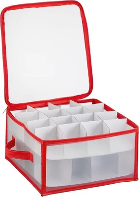 Produktbild von Famanu Aufbewahrungsbox für 32 Weihnachtskugeln - Platzsparende Weihnachtsdeko Aufbewahrung
