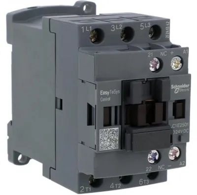 Produktbild von Easy TeSys Control AC-3 Leistungsschütz, 25 A, 3-polig (1 Schließer), 24 V DC Spule LC1E2501BD