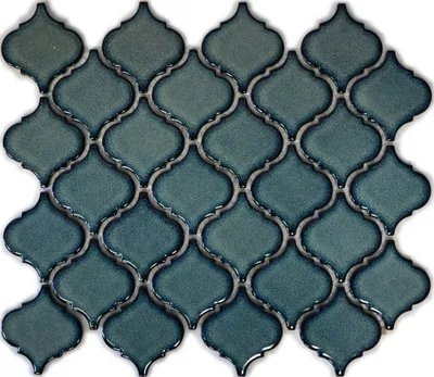Produktbild von Retro Vintage Mosaik Fliese Keramik Florentiner blau gesprenkelt glänzend MOS13-0408_f | 10 Mosaikmatten