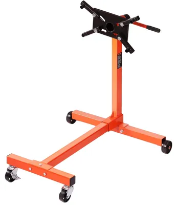 Produktbild von VEVOR Motorständer, 340 kg drehbarer Motorständer mit 360 Grad verstellbarem Kopf, Gusseisen-Motorheber-Dolly, 4-Rollen, 4 verstellbare Arme, für Fahrzeugwartung, Autoreparatur, 750 lbs, I-förmig