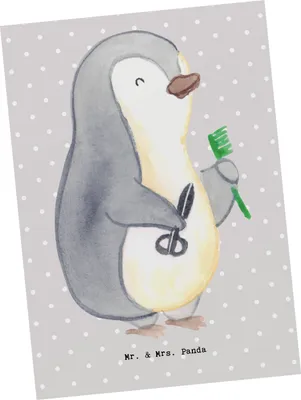 Produktbild von Mr. & Mrs. Panda Postkarte Hairstylist Herz - Grau Pastell - Geschenk, Grußkarte, Barbier, Färben, Frisör, Postkarten, Friseursalon, Haare Ab, Ansichtskarten, Fotokarte
