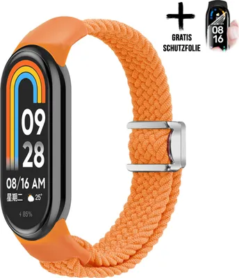 Produktbild von Armband Für Xiaomi Smart Band 8 9 * Orange * Nylon Magnet Uhrenarmband Armband Zubehör Ersatz Moe-Pley™
